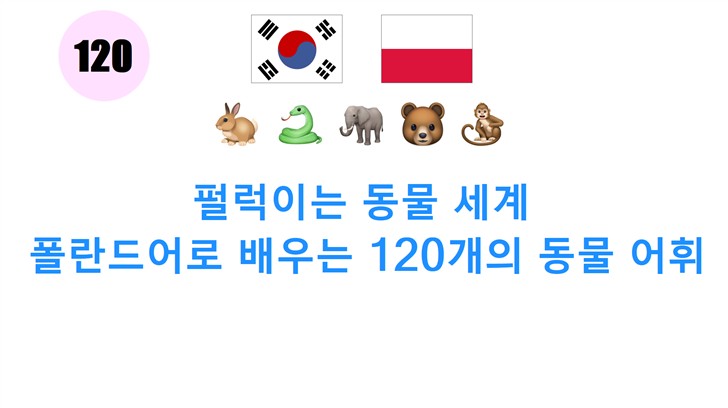 펄럭이는 동물 세계: 폴란드어로 배우는 120개의 동물 어휘